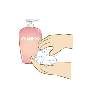 シャンプーはよく泡立て後頭部から洗う